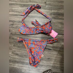 NWT Strawberry milk mob Floral Bikini Set